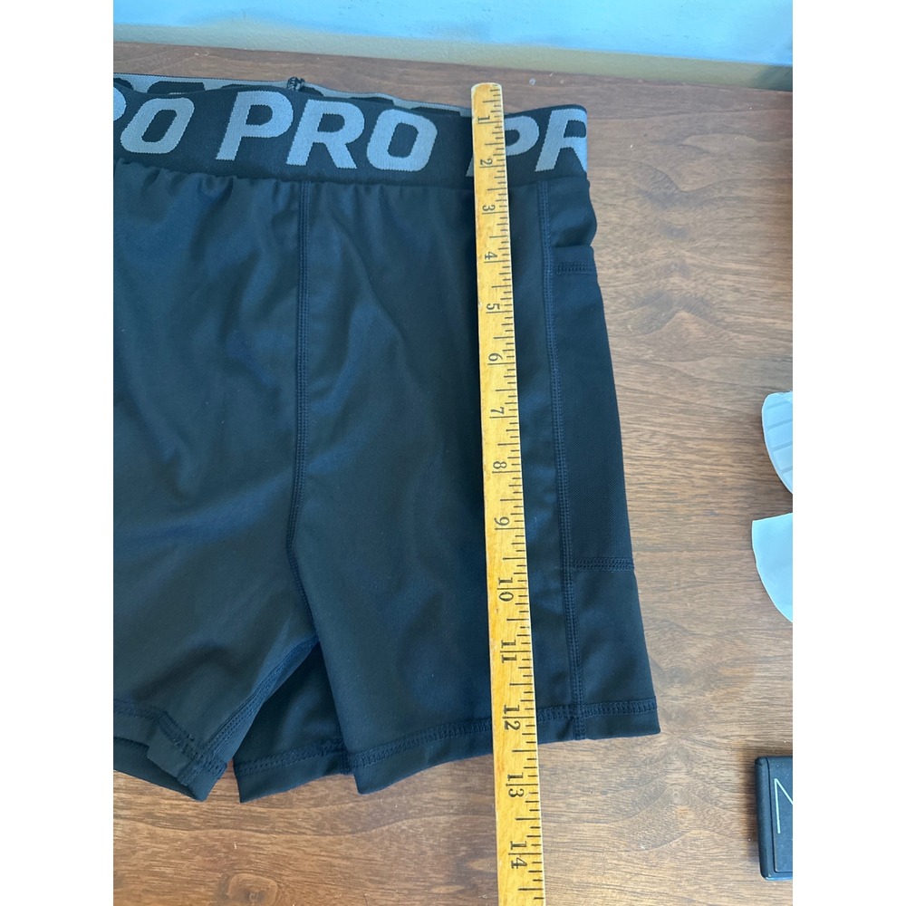 Kids Black Compression Athletic Shorts with Side Pockets Size S Pro Waistband(67 - Picture 4 of 5
